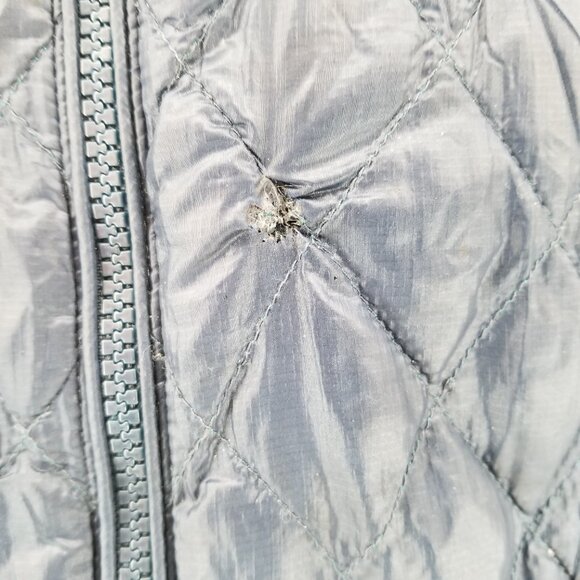 THE NORTH FACE Thermoball  Quilt Jacket Blue Womens Trench Coat With Hood Size S - Picture 8 of 13
